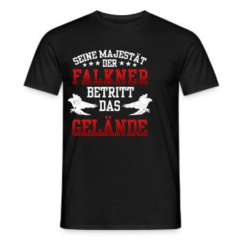 Falkner betritt das Gelände Beizjagd Falknerei - Männer T-Shirt - Schwarz - Vorne - AI Model Male 178 light (178cm)