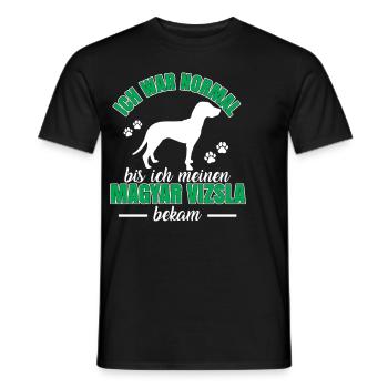 Magyar Vizsla war mal normal Vorstehhund - Männer T-Shirt - Schwarz - Vorne - AI Model Male 178 light (178cm)