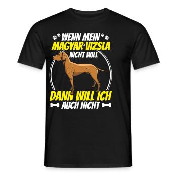 Magyar Vizsla will nicht Vorstehhund - Männer T-Shirt - Schwarz - Vorne - AI Model Male 178 light (178cm)