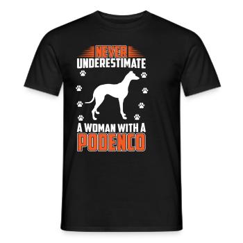 Podenco Greyhound Woman with Podenco - Men's T-Shirt - black - Front - AI Model Male 178 light (178cm)