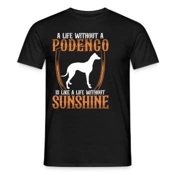 Podenco Windhund Leben ohne Podenco - Männer T-Shirt - Schwarz - Vorne - AI Model Male 178 light (178cm)
