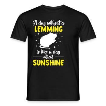 Lemming Vole Life Without Lemming - Men's T-Shirt - black - Front - AI Model Male 178 light (178cm)