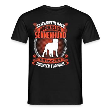 Rieche nach Sennenhund Appenzeller Sennenhund - Männer T-Shirt - Schwarz - Vorne - AI Model Male 178 light (178cm)