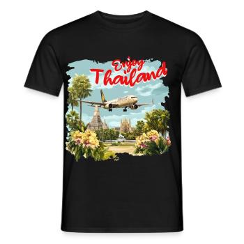 Enjoy Thailand - Männer T-Shirt - Schwarz - Vorne - AI Model Male 178 light (178cm)