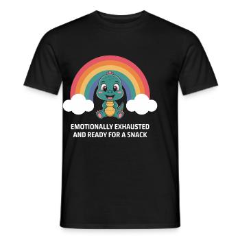 Emotional exhaustion and snacks - Men's T-Shirt - black - Front - AI Model Male 178 light (178cm)