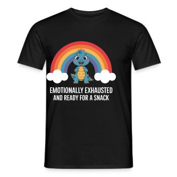 Emotionaler Dinosaurier Regenbogen Snack - Männer T-Shirt - Schwarz - Vorne - AI Model Male 178 light (178cm)