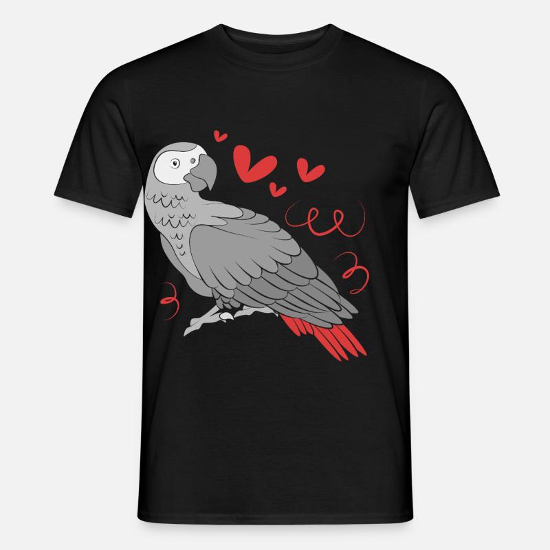 Papagei Grau - Männer T-Shirt - Schwarz