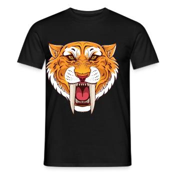 Urzeit Säbelzahntiger - Männer T-Shirt - Schwarz - Vorne - AI Model Male 178 light (178cm)