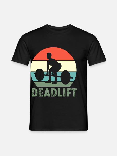 Deadlift Gym Fitness Workout Dumbbell Bodybuilder - Men's T-Shirt - black