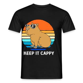 Capybara Capibara - T-shirt homme - noir - Devant - AI Model Male 178 light (178cm)