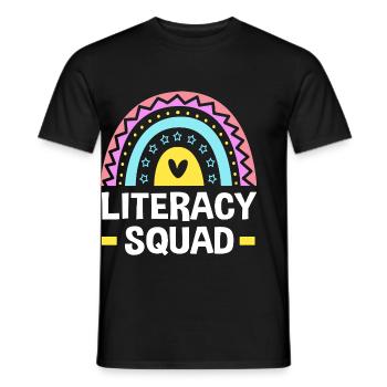 Bookworm Reading Primary School Teacher - Men's T-Shirt - black - Front - AI Model Male 178 light (178cm)