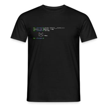 linux shell cat - T-shirt homme - noir - Devant - AI Model Male 178 light (178cm)