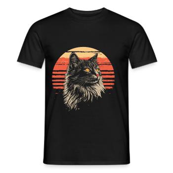 Norwegische Waldkatze Vintage - Männer T-Shirt - Schwarz - Vorne - AI Model Male 178 light (178cm)