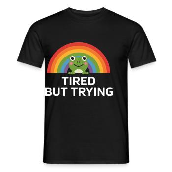 Tired but still funny - Men's T-Shirt - black - Front - AI Model Male 178 light (178cm)