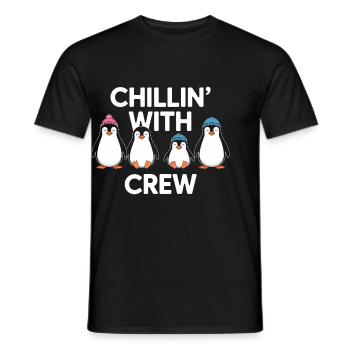 Chillin' With My Penguin Crew - Men's T-Shirt - black - Front - AI Model Male 178 light (178cm)