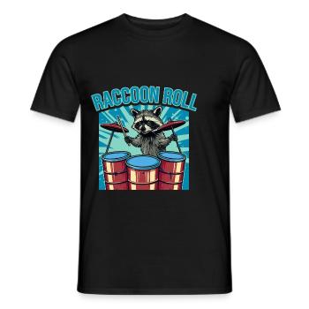 accoon Roll Raccoon Tambours - T-shirt homme - noir - Devant - AI Model Male 178 light (178cm)