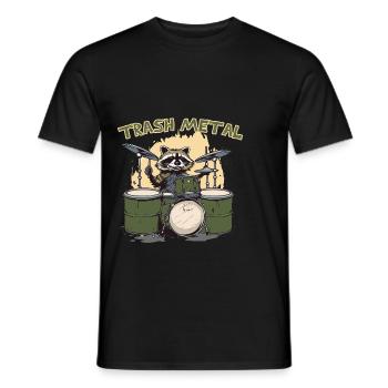 Trash Metal Waschbär Schlagzeug - Männer T-Shirt - Schwarz - Vorne - AI Model Male 178 light (178cm)
