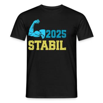 Abitur Abschluss 2025 STABIL Abi Geschafft Lustig - Männer T-Shirt - Schwarz - Vorne - AI Model Male 178 light (178cm)
