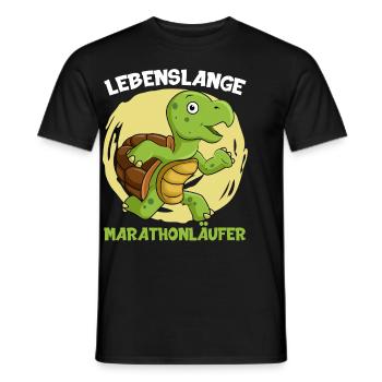 Läufer LEBENSLANGE MARATHON LÄUFER Lustiges - Männer T-Shirt - Schwarz - Vorne - AI Model Male 178 light (178cm)