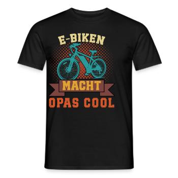 Opa E-BIKEN MACHT OPAS COOL EBike Lustiges - Männer T-Shirt - Schwarz - Vorne - AI Model Male 178 light (178cm)