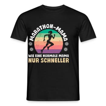 Mutter MARATHON MAMA WIE EINE NORMALE MAMA Lustig - Männer T-Shirt - Schwarz - Vorne - AI Model Male 178 light (178cm)