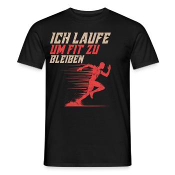 Läufer ICH LAUFE UM FIT ZU BLEIBEN Laufen Lustiges - Männer T-Shirt - Schwarz - Vorne - AI Model Male 178 light (178cm)