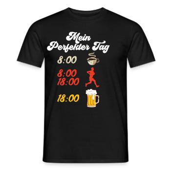 Läufer MEIN PERFEKTER TAG Laufen Lustiges - Männer T-Shirt - Schwarz - Vorne - AI Model Male 178 light (178cm)