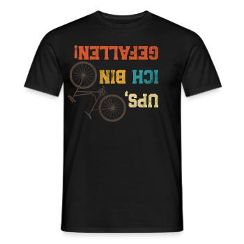 Radler UPS, ICH BIN GEFALLEN Radeln Lustiges - Männer T-Shirt - Schwarz - Vorne - AI Model Male 178 light (178cm)