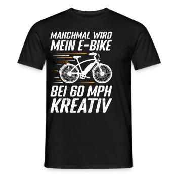 Elektro Fahrrad MANCHMAL WIRD MEIN E-BIKE KREATIV - Männer T-Shirt - Schwarz - Vorne - AI Model Male 178 light (178cm)