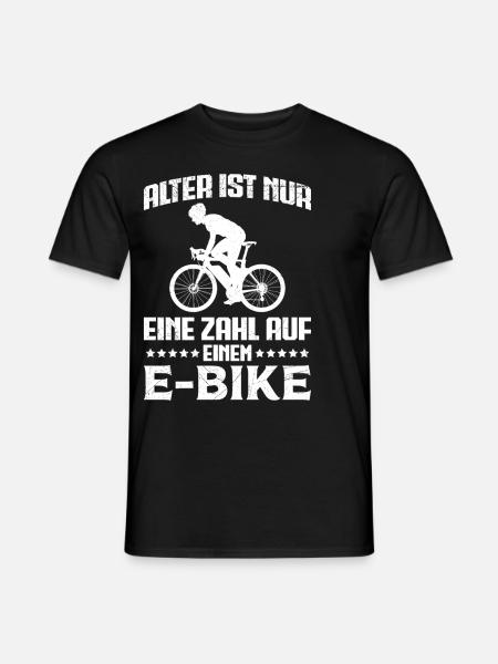 E-Bike ALTER IST NUR EINE ZAHL AUF EINEM E-BIKE - Männer T-Shirt - Schwarz