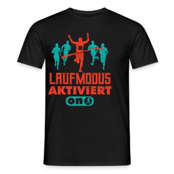 Läufer LAUFMODUS AKTIVIERT Laufen Lustiges - Männer T-Shirt - Schwarz - Vorne - AI Model Male 178 light (178cm)