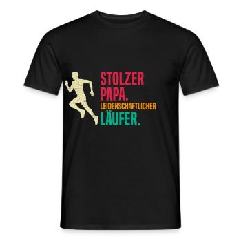 Vater STOLZER PAPA LEIDENSCHAFTLICHER LÄUFER - Männer T-Shirt - Schwarz - Vorne - AI Model Male 178 light (178cm)