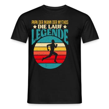 Väter PAPA DER MANN DER MYTHOS DIE LAUF LEGENDE - Männer T-Shirt - Schwarz - Vorne - AI Model Male 178 light (178cm)