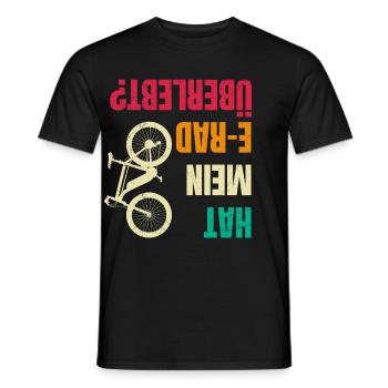 Elektro Fahrrad HAT MEIN E-RAD ÜBERLEBT Lustiges - Männer T-Shirt - Schwarz - Vorne - AI Model Male 178 light (178cm)