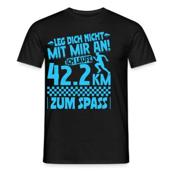 Läufer LEG DICH NICHT MIT MIR AN LAUFE ZUM SPAß - Männer T-Shirt - Schwarz - Vorne - AI Model Male 178 light (178cm)