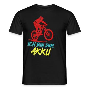Radfahrer ICH BIN DER AKKU Radeln Lustiges - Männer T-Shirt - Schwarz - Vorne - AI Model Male 178 light (178cm)