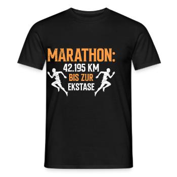 Läufer MARATHON BIS ZUR EKSTASE Laufen Lustig - Männer T-Shirt - Schwarz - Vorne - AI Model Male 178 light (178cm)