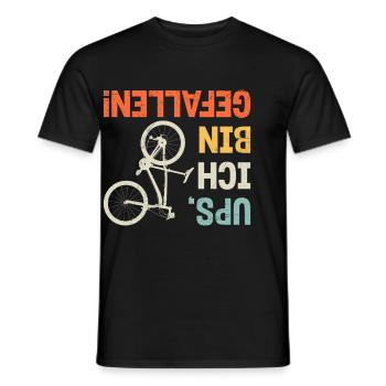 Radfahrer UPS ICH BIN GEFALLEN Radler Lustiges - Männer T-Shirt - Schwarz - Vorne - AI Model Male 178 light (178cm)