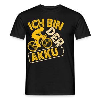 Radfahrer ICH BIN DER AKKU Radeln Lustiges - Männer T-Shirt - Schwarz - Vorne - AI Model Male 178 light (178cm)