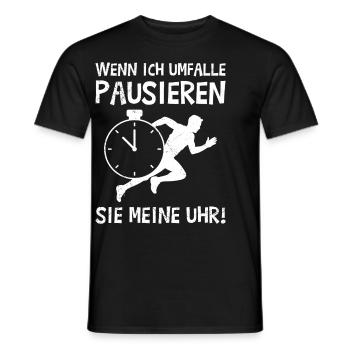 Läufer WENN ICH UMFALLE PAUSIEREN SIE UHR Lustig - Männer T-Shirt - Schwarz - Vorne - AI Model Male 178 light (178cm)