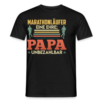 Papa MARATHON LÄUFER EINE EHRE PAPA UNBEZAHLBAR - Männer T-Shirt - Schwarz - Vorne - AI Model Male 178 light (178cm)