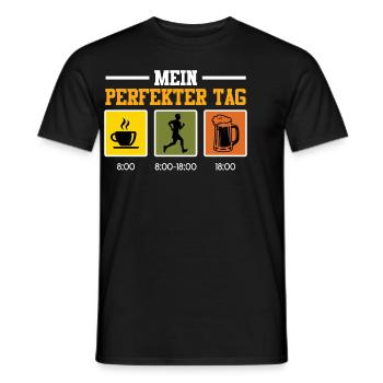 Läufer MEIN PERFEKTER TAG Laufen Lustiges - Männer T-Shirt - Schwarz - Vorne - AI Model Male 178 light (178cm)