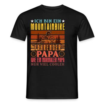 Vater BIN EIN MOUNTAINBIKE FAHRENDER PAPA Lustiges - Männer T-Shirt - Schwarz - Vorne - AI Model Male 178 light (178cm)