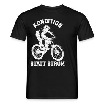 Radler KONDITION STATT STROM Radeln Lustiges - Männer T-Shirt - Schwarz - Vorne - AI Model Male 178 light (178cm)