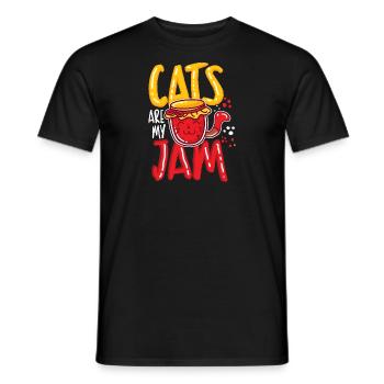 Motif drôle de chat Chats drôle disant chat - T-shirt homme - noir - Devant - AI Model Male 178 light (178cm)