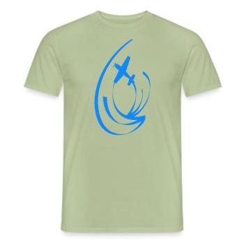 Libert'all flying airplane - Men's T-Shirt - sage - Front - AI Model Male 178 light (178cm)