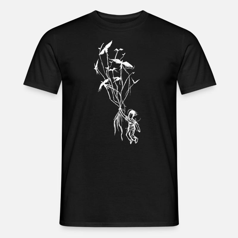 Children's dream with ravens - Men's T-Shirt - black