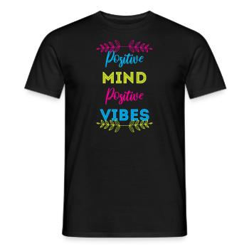 positif mind positive vibes - T-shirt homme - noir - Devant - AI Model Male 178 light (178cm)