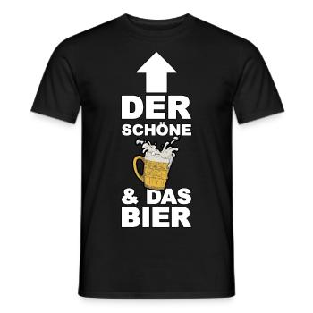Der schöne und das Bier - Männer T-Shirt - Schwarz - Vorne - AI Model Male 178 light (178cm)