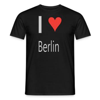 I love Berlin Design Herz grau Schriftzug - Männer T-Shirt - Schwarz - Vorne - AI Model Male 178 light (178cm)